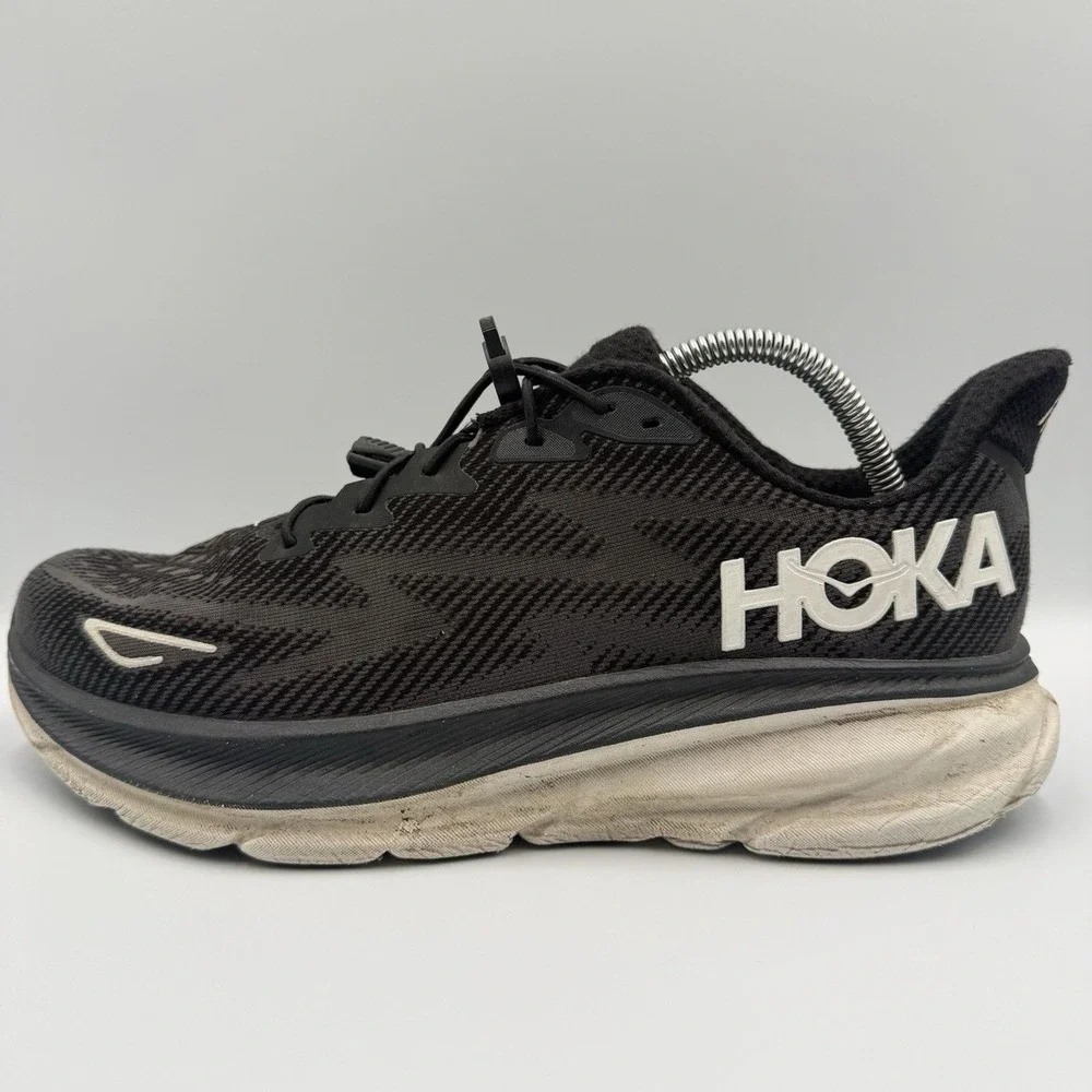 Hoka One One Clifton‎ 9 Men's Size 10D Black White Running Walking Shoes Sneaker